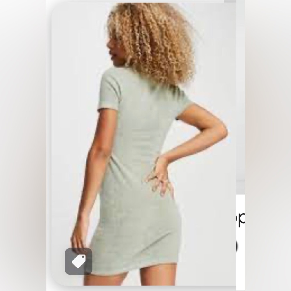NWT Topshop Sage Green Terri Dress - Picture 3 of 7